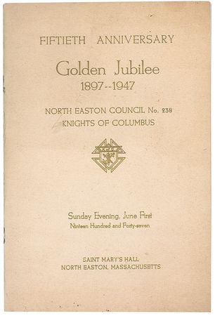 Lot #123 John F. Kennedy: Unusually early variant of his signature in a 1947 Knights of Columbus program - Image 2