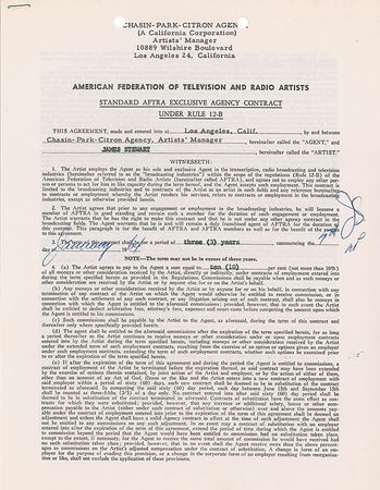 Lot #1233 James Stewart Signed Document - Image 1