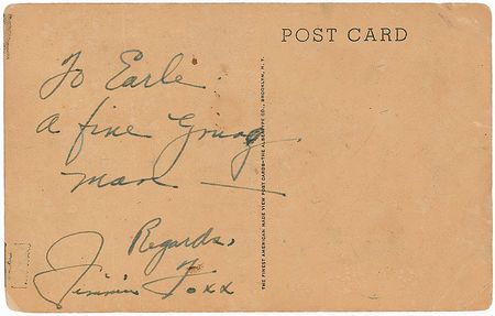 Lot #1291 Jimmie Foxx: Exceptionally desirable Albertype Hall of Fame card - Image 1