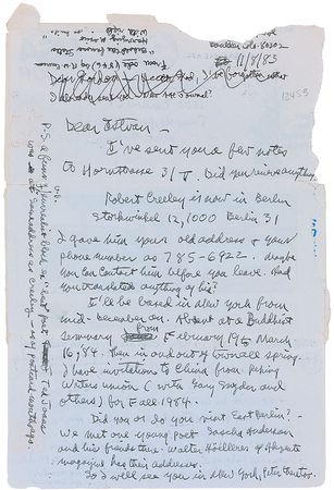 Lot #632 Allen Ginsberg: The famed beat poet adds an original haiku to his letter - Image 1