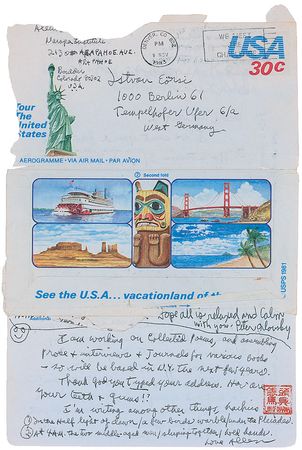 Lot #632 Allen Ginsberg: The famed beat poet adds an original haiku to his letter - Image 2