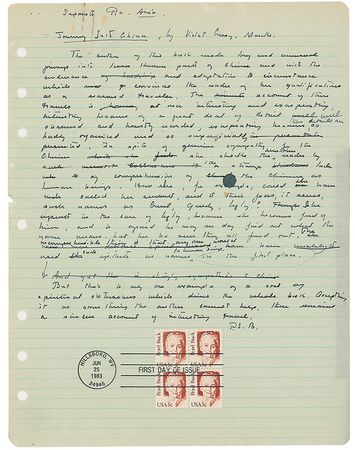 Lot #616 Pearl S. Buck: Handwritten review of two articles concerning China: “Here in compact form is a clear picture of the background, formation and potentiality of the Chinese army” - Image 2