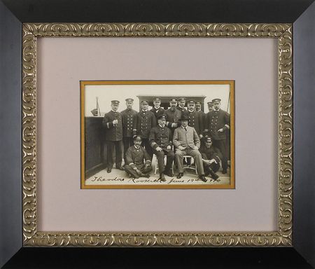 Lot #56 Theodore Roosevelt: Posing with the ship’s crew on his return from his famed Smithsonian-Roosevelt African Expedition - Image 2