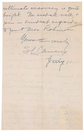 Lot #547 Samuel L. Clemens: Clemens teases Hartford’s mayor over his billiards play - Image 2