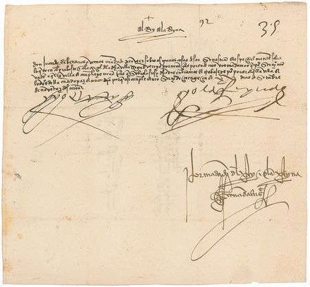 Lot #225 Ferdinand and Isabella: With Columbus heading to the New World aboard the Santa Maria in 1492, the Catholic Monarchs work to restore order at home, just months after expelling Jews from their country - Image 1