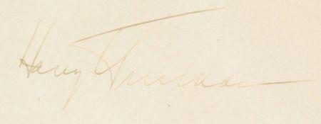 Lot #111 Harry S. Truman: ?The Western World has been freed of the evil forces which for five years and longer have imprisoned the bodies and broken the lives of millions upon millions? - Image 2