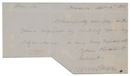 Lot #14 Martin Van Buren Handwritten Letter Signed - Image 2