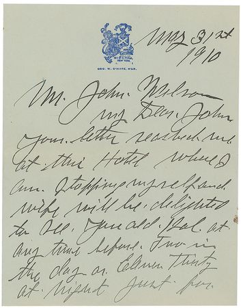 Lot #1319 John L. Sullivan: The first Heavyweight Champion cautions his friend: ?Don?t tell any one where I am? - Image 1