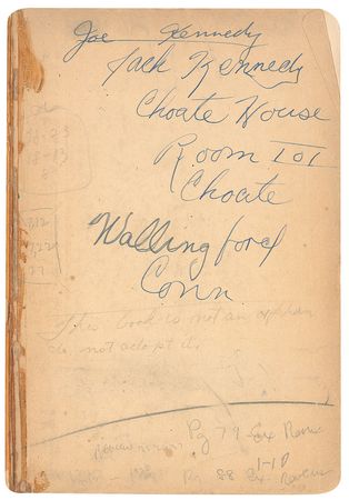 Lot #67 John and Joseph Kennedy’s Signed Choate Textbook  - Image 1