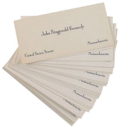 Lot #84 John F. Kennedy Collection of 32 Senate Calling Cards - Image 1