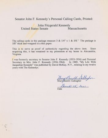 Lot #84 John F. Kennedy Collection of 32 Senate Calling Cards - Image 2