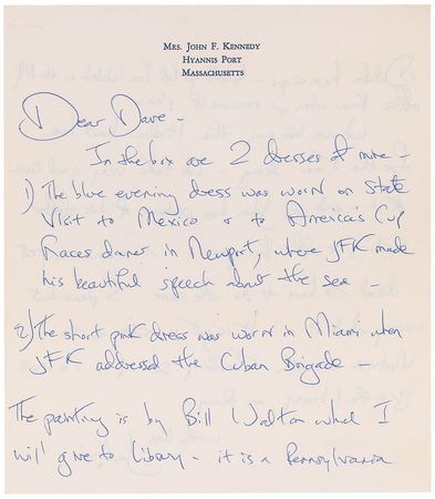Lot #285 Jacqueline Kennedy Autograph Letter Signed Referencing the Bay of Pigs Invasion - Image 1