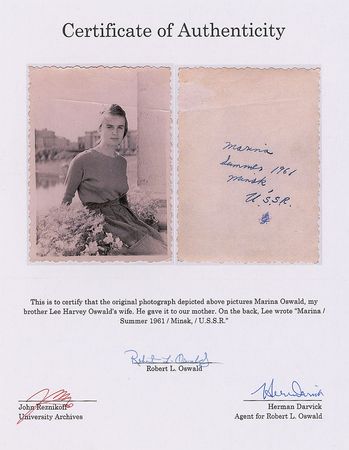 Lot #163 Marina Oswald 1961 Photograph Annotated by Lee - Image 3