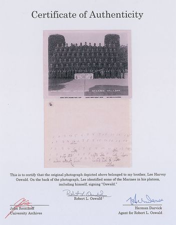 Lot #182 Lee Harvey Oswald?s Hand-noted 1956 US Marine Corps Platoon Photograph - Image 4