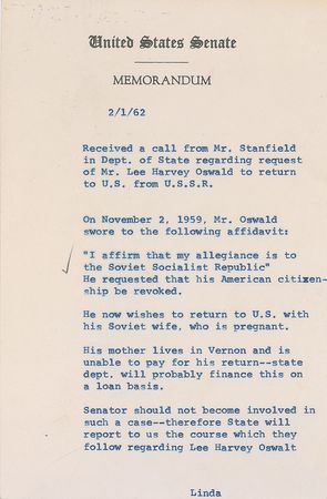 Lot #170 Lee Harvey Oswald 1961 Autograph Letter Signed to Senator Tower - Image 3