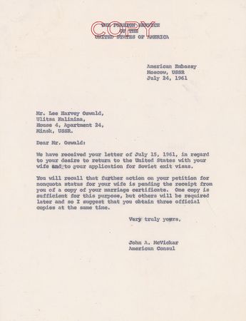 Lot #170 Lee Harvey Oswald 1961 Autograph Letter Signed to Senator Tower - Image 5