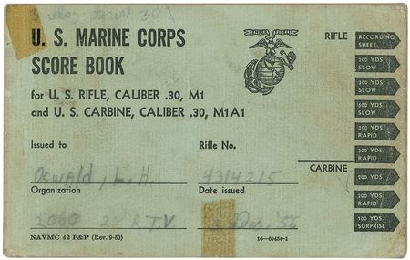 Lot #181 Lee Harvey Oswald?s US Marine Corps Rifle Score Book - Image 1