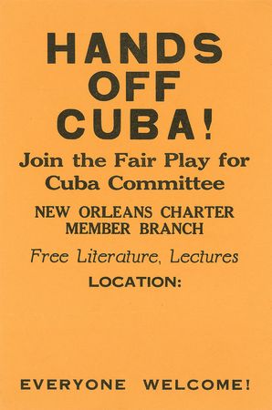 Lot #171 Hands Off Cuba! 1963 Handbill Designed by Oswald - Image 1