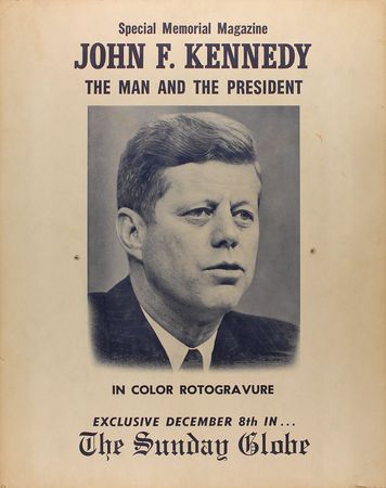 Lot #275 John F. Kennedy Oversized Photograph and Newspaper Stand Placard - Image 1