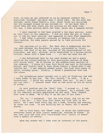 Lot #308 Marguerite Oswald Signed Typescript - Image 3