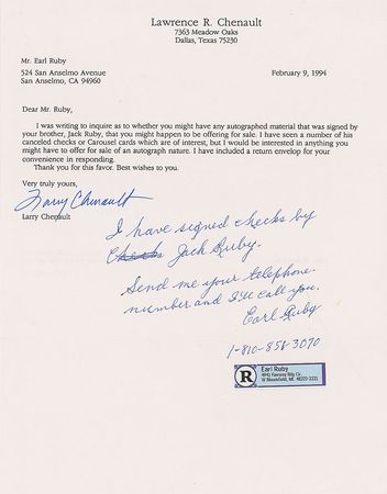 Lot #248 Jack Ruby 1962 Signed Check - Image 2