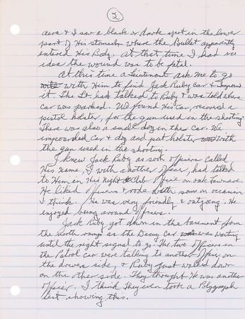 Lot #220 Dallas Police Officer James Watson’s Handwritten Account - Image 2
