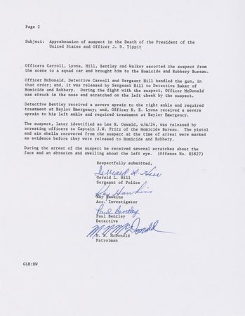 Lot #213 Captors of Lee Harvey Oswald Signed Statement Typescript - Image 2