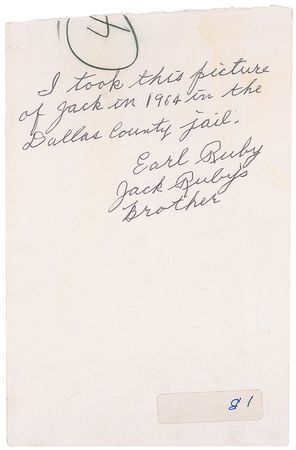 Lot #258 Jack Ruby 1964 Dallas Jail Photograph - Image 2