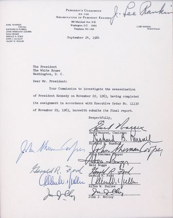 Lot #302 Warren Commission Signatures and Telegram Sent to Marina Oswald - Image 2
