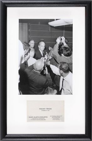 Lot #261. District Attorney Henry Wade Signed Business Card