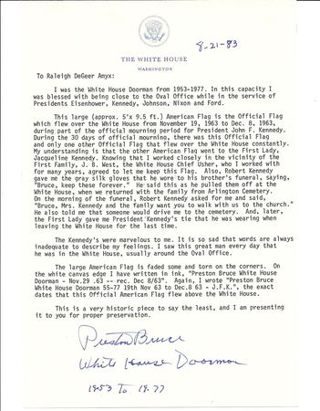 Lot #265 Official Mourning Flag Flown Above the White House on November 22nd - Image 9