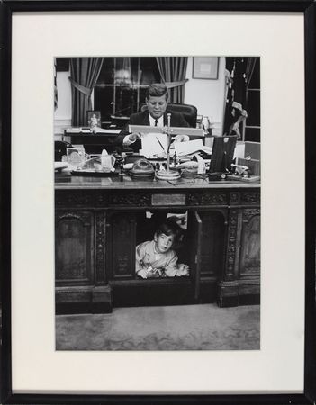 Lot #43 John F. Kennedy and John Jr. Official Photograph that Once Hung in the White House - Image 1