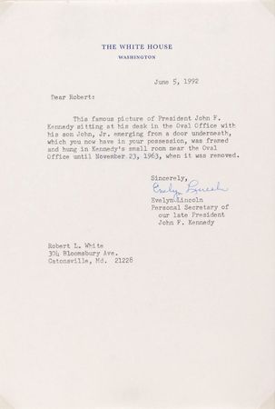 Lot #43 John F. Kennedy and John Jr. Official Photograph that Once Hung in the White House - Image 2