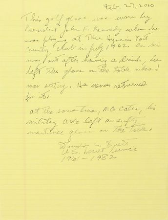 Lot #26 John F. Kennedy?s Golf Glove - Image 3