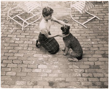 Lot #114 Jacqueline Kennedy Photograph with Her Poodle, Gaully - Image 1