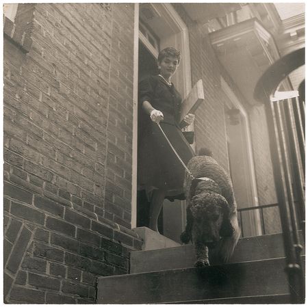 Lot #113 Jacqueline Kennedy Photograph Taking Gaully for a Walk - Image 1