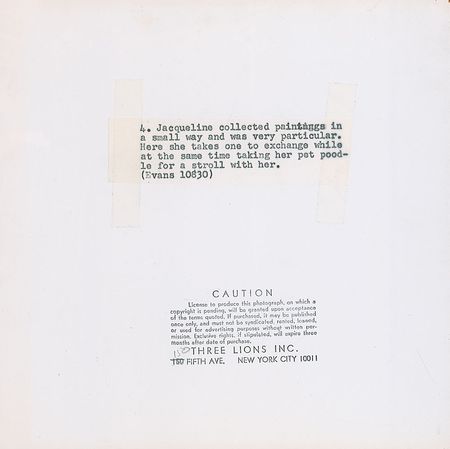 Lot #113 Jacqueline Kennedy Photograph Taking Gaully for a Walk - Image 2