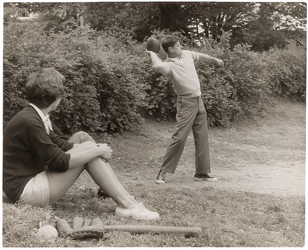 Lot #100 John F. Kennedy Photograph Throwing a Football - Image 1