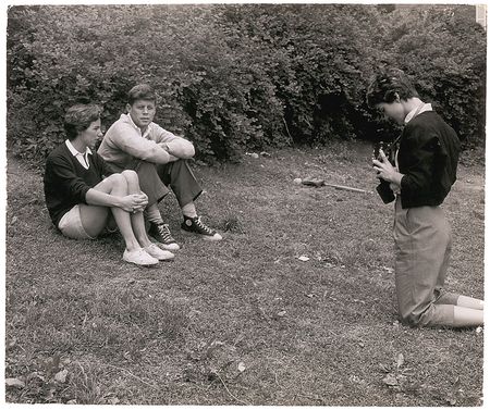 Lot #99 John, Jacqueline, and Ethel Kennedy Photograph Relaxing in the Backyard - Image 1