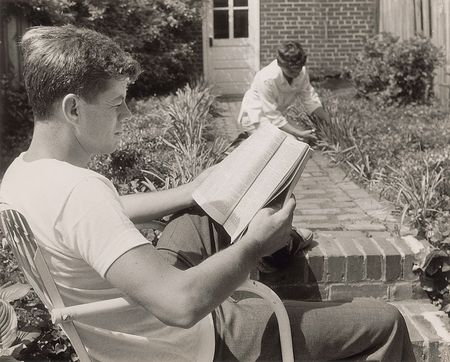 Lot #94 John and Jacqueline Kennedy Photograph of Leisure Time in the Backyard - Image 1