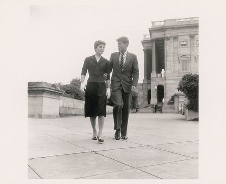 Lot #102 John and Jacqueline Kennedy Photograph Walking on Capitol Hill - Image 1