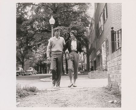 Lot #95 John and Jacqueline Kennedy Strolling Down a Washington Sidewalk - Image 1