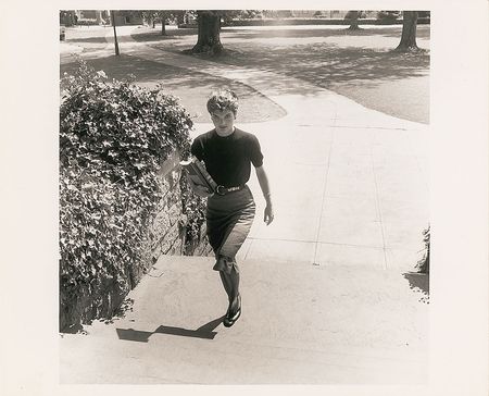 Lot #108 Jacqueline Kennedy Photograph Walking to Class at Georgetown University - Image 1