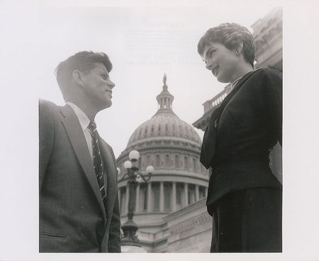 Lot #103 John and Jacqueline Kennedy Photograph on the Steps of the Capitol - Image 1