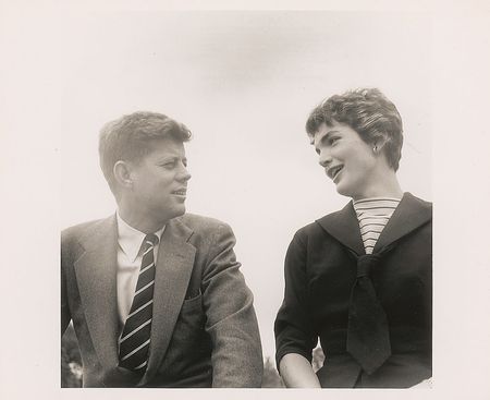 Lot #104 John and Jacqueline Kennedy Photograph Conversing at the Capitol - Image 1