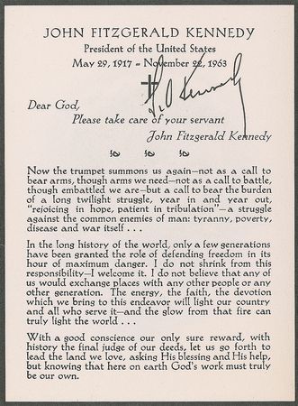 Lot #270 Ted Kennedy Signed Eulogy and Mourning Card - Image 2