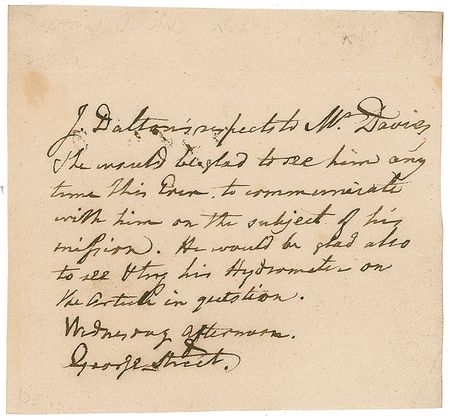 Lot #428 John Dalton Handwritten Letter Signed - Image 1