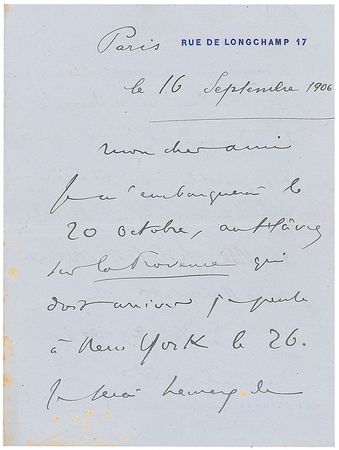 Lot #1034 Camille Saint-Saens Handwritten Letter Signed - Image 1