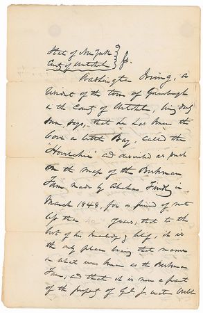 Lot #849 Washington Irving Signed Document - Image 1