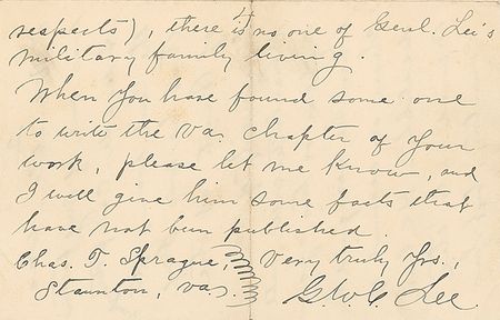 Lot #657 George Washington Custis Lee: ?There is no one of Genl. Lee?s military family living? - Image 2